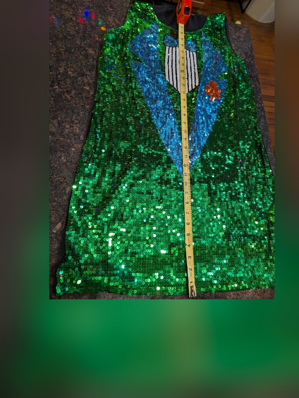 St Patrick's Day Sequin Front Dress (XL) - Picture 7 of 8